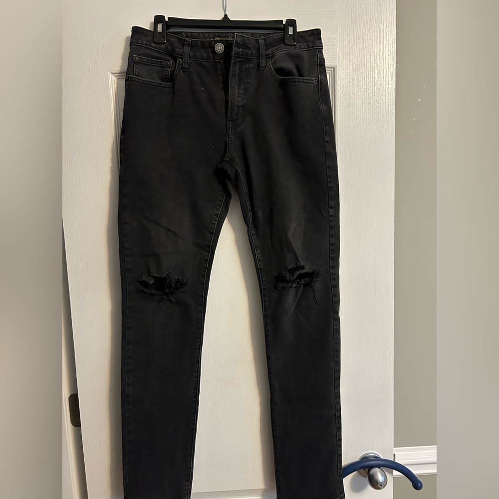 American Eagle Outfitters Black Skinny Ripped Jeans